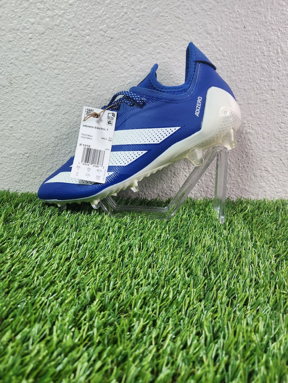 Adidas Adizero Electric. 1 Football Cleats Men's Size 9 Blue White IF1915 New